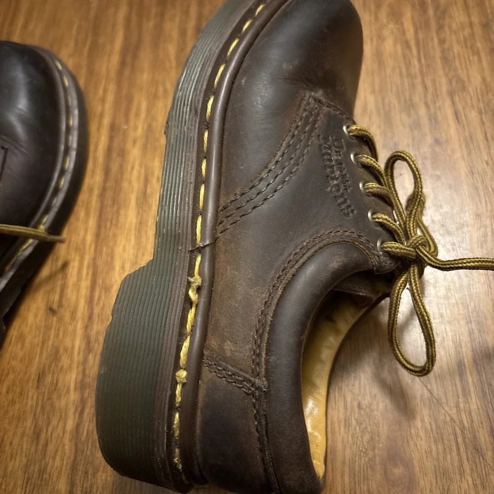 Vintage Dr. Martens Kids Shoes Oxford Brown Leather UK 2/US 4 - Made In England